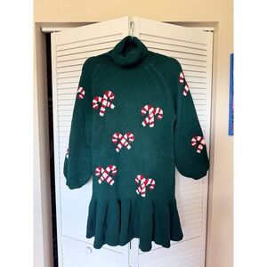 Candy cane sweater dress - m